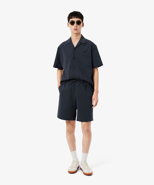 LACOSTE(ラコステ)の「シアサッカーショートパンツ(その他パンツ・メンズ・ブラック/オフホワイト・3/2/5/4)」の3枚目の写真