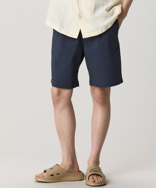 LACOSTE(ラコステ)の「シアサッカーショートパンツ(その他パンツ・メンズ・ブラック/オフホワイト・3/2/5/4)」の1枚目の写真