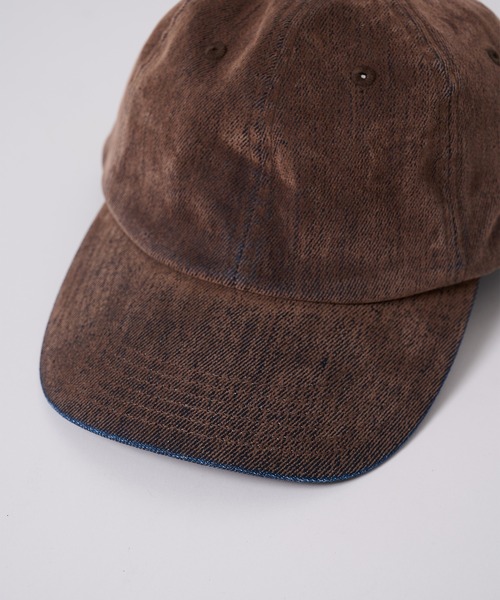 KIJIMA TAKAYUKI(キジマ タカユキ)の「【KIJIMA TAKAYUKI】別注 FLOCKY PRINTED DENIM 6PANEL CAP(キャップ・メンズ・ブラウン・FREE)」の2枚目の写真