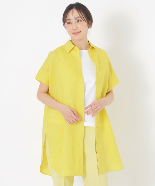 S.ESSENTIALS(エスエッセンシャルズ)の「リネンチュニック(シャツ/ブラウス・レディース・イエロー/ブラック/ブラウン系その他/ホワイト・38)」の4枚目の写真