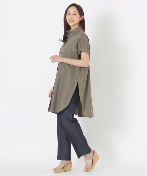 S.ESSENTIALS(エスエッセンシャルズ)の「リネンチュニック(シャツ/ブラウス・レディース・イエロー/ブラック/ブラウン系その他/ホワイト・38)」の7枚目の写真