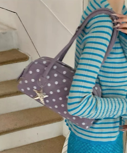 Vipoa(ヴィポア)の「ポルカドットハンドルbag(ショルダーバッグ・レディース・ホワイト/パープル/ブラック/ライトピンク・ONE SIZE)」の15枚目の写真