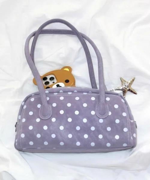 Vipoa(ヴィポア)の「ポルカドットハンドルbag(ショルダーバッグ・レディース・ホワイト/パープル/ブラック/ライトピンク・ONE SIZE)」の14枚目の写真