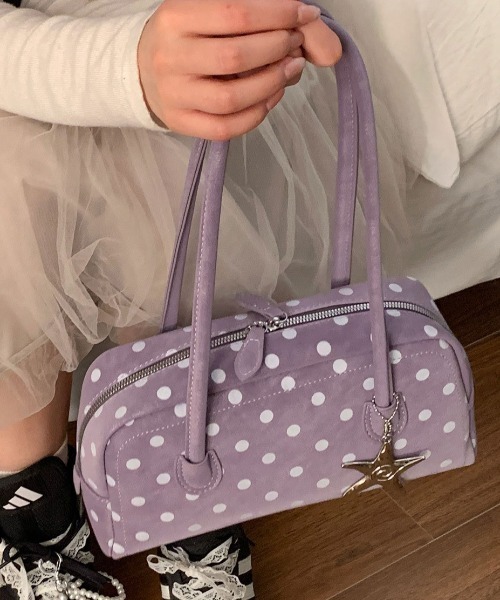 Vipoa(ヴィポア)の「ポルカドットハンドルbag(ショルダーバッグ・レディース・ホワイト/パープル/ブラック/ライトピンク・ONE SIZE)」の5枚目の写真