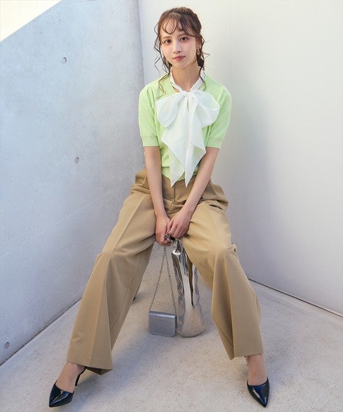AND COUTURE（アンドクチュール）の「2タックワイドパンツ（その他パンツ・レディース・ブラック/ホワイト/キャメル・SMALL/MEDIUM）」の15枚目の写真