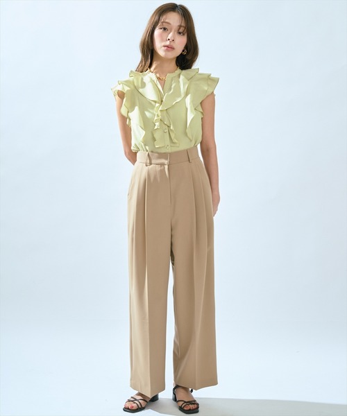 AND COUTURE（アンドクチュール）の「2タックワイドパンツ（その他パンツ・レディース・ブラック/ホワイト/キャメル・SMALL/MEDIUM）」の12枚目の写真