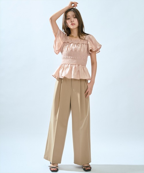 AND COUTURE（アンドクチュール）の「2タックワイドパンツ（その他パンツ・レディース・ブラック/ホワイト/キャメル・SMALL/MEDIUM）」の9枚目の写真