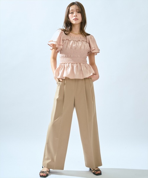AND COUTURE（アンドクチュール）の「2タックワイドパンツ（その他パンツ・レディース・ブラック/ホワイト/キャメル・SMALL/MEDIUM）」の8枚目の写真