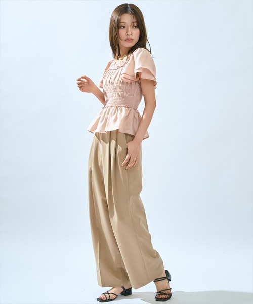 AND COUTURE（アンドクチュール）の「2タックワイドパンツ（その他パンツ・レディース・ブラック/ホワイト/キャメル・SMALL/MEDIUM）」の7枚目の写真