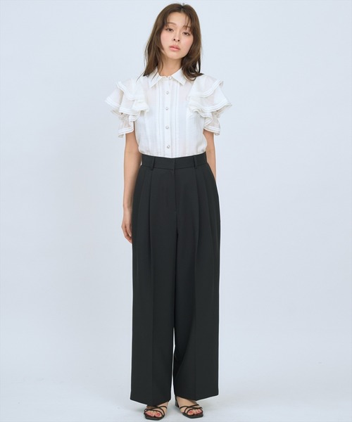 AND COUTURE（アンドクチュール）の「2タックワイドパンツ（その他パンツ・レディース・ブラック/ホワイト/キャメル・SMALL/MEDIUM）」の20枚目の写真