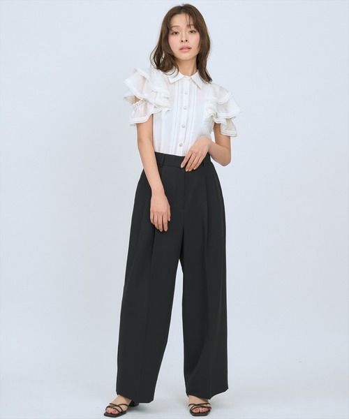 AND COUTURE（アンドクチュール）の「2タックワイドパンツ（その他パンツ・レディース・ブラック/ホワイト/キャメル・SMALL/MEDIUM）」の19枚目の写真