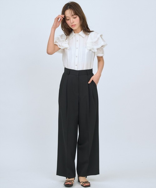 AND COUTURE（アンドクチュール）の「2タックワイドパンツ（その他パンツ・レディース・ブラック/ホワイト/キャメル・SMALL/MEDIUM）」の17枚目の写真