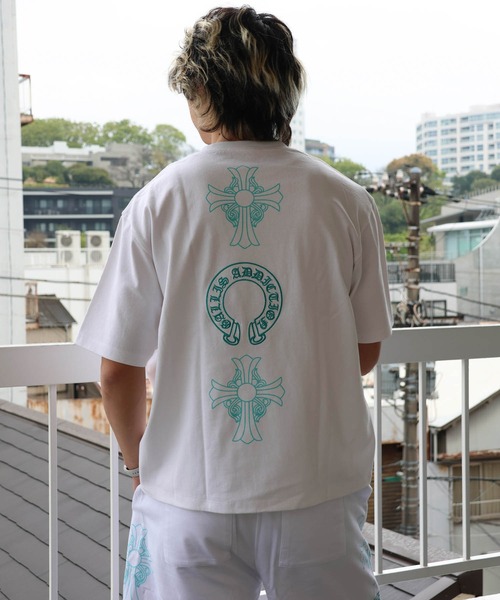 GALLIS ADDICTION（ガリスアディクション）の「GA Color 刺繍&Print Tee（Tシャツ/カットソー・メンズ・ブラック/ホワイト/ブラック系2・L/M）」の9枚目の写真