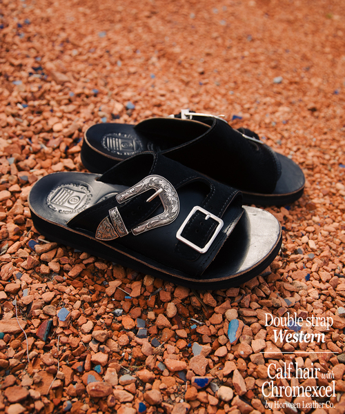 THE SANDALMAN（サンダルマン）の「THE SANDALMAN / サンダルマン 別注 ダブル ストラップ ウェスタン（サンダル・メンズ・ブラウン/ブラック・70/90/80）」の2枚目の写真