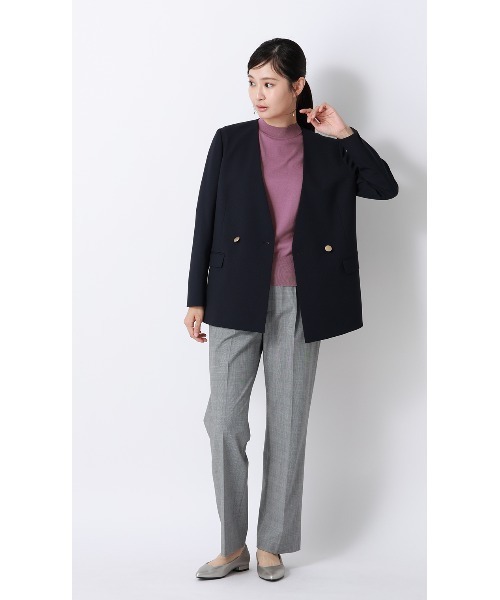 AOYAMA(アオヤマ)の「ハイネックシアースリーブニット【涼】【5分袖】(ニット/セーター・レディース・グレー/ホワイト/ピンク/ネイビー・S/M/L)」の13枚目の写真