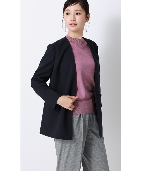 AOYAMA(アオヤマ)の「ハイネックシアースリーブニット【涼】【5分袖】(ニット/セーター・レディース・グレー/ホワイト/ピンク/ネイビー・S/M/L)」の15枚目の写真
