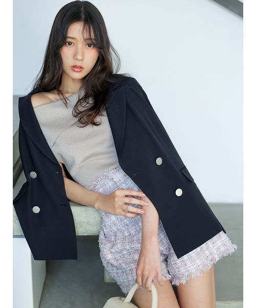 SNIDEL(スナイデル)の「【Washable】ジャケット(テーラードジャケット・レディース・ブラウン/ネイビー/アイボリー/ダークネイビー・0/1)」の3枚目の写真