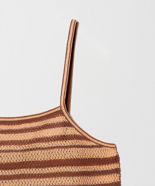 BEAUTY&YOUTH UNITED ARROWS(ビューティーアンドユースユナイテッドアローズ)の「コットン メッシュ ボーダー キャミソール(キャミソール・レディース・ダークブラウン/ブラック・FREE)」の14枚目の写真