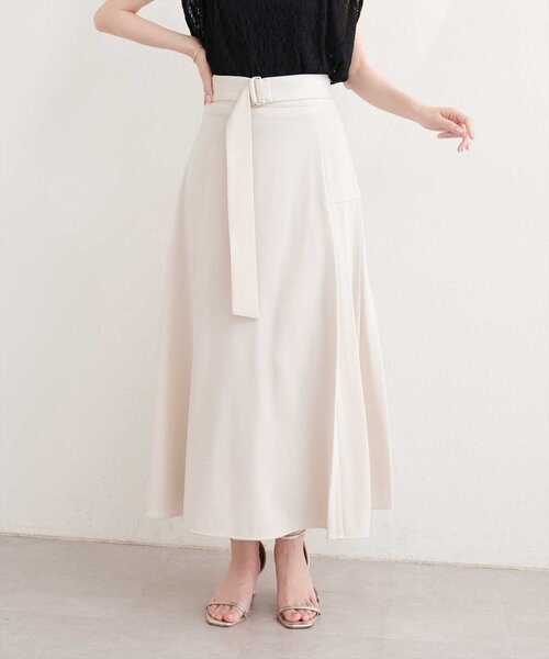natural couture（ナチュラルクチュール）の「アシメタックデザインフレアスカート（スカート・レディース・ラベンダー/ブルー/チャコールグレー/オフホワイト・FREE）」の2枚目の写真