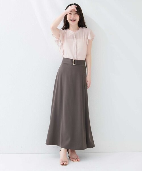 natural couture（ナチュラルクチュール）の「アシメタックデザインフレアスカート（スカート・レディース・ラベンダー/ブルー/チャコールグレー/オフホワイト・FREE）」の3枚目の写真