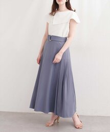 アシメタックデザインフレアスカート