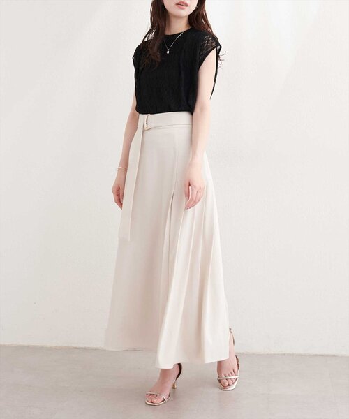 natural couture（ナチュラルクチュール）の「アシメタックデザインフレアスカート（スカート・レディース・ラベンダー/ブルー/チャコールグレー/オフホワイト・FREE）」の7枚目の写真