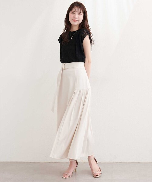 natural couture（ナチュラルクチュール）の「アシメタックデザインフレアスカート（スカート・レディース・ラベンダー/ブルー/チャコールグレー/オフホワイト・FREE）」の8枚目の写真