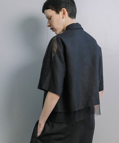 MARECHAL TERRE(マルシャルテル)の「レイヤードデザインシャツ(シャツ/ブラウス・レディース・カーキ/グレイッシュベージュ/ブラック/アイボリー・MEDIUM)」の15枚目の写真