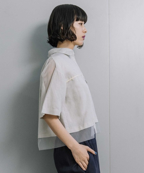 MARECHAL TERRE(マルシャルテル)の「レイヤードデザインシャツ(シャツ/ブラウス・レディース・カーキ/グレイッシュベージュ/ブラック/アイボリー・MEDIUM)」の20枚目の写真