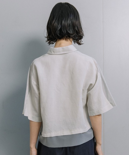 MARECHAL TERRE(マルシャルテル)の「レイヤードデザインシャツ(シャツ/ブラウス・レディース・カーキ/グレイッシュベージュ/ブラック/アイボリー・MEDIUM)」の21枚目の写真