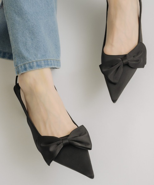 NEUNA（ヌナ）の「リボンポインテッドミュール（パンプス・レディース・ブラック・39/38/36）」の5枚目の写真