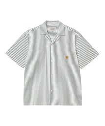 Carhartt WIP/カーハートダブリューアイピー 半袖 シャツ ストライプ柄 ショートスリーブリーベルシャツ S/S Leavel Shirt I036203