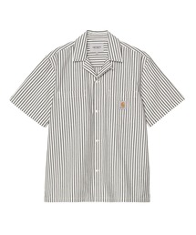 Carhartt WIP/カーハートダブリューアイピー 半袖 シャツ ストライプ柄 ショートスリーブリーベルシャツ S/S Leavel Shirt I036203