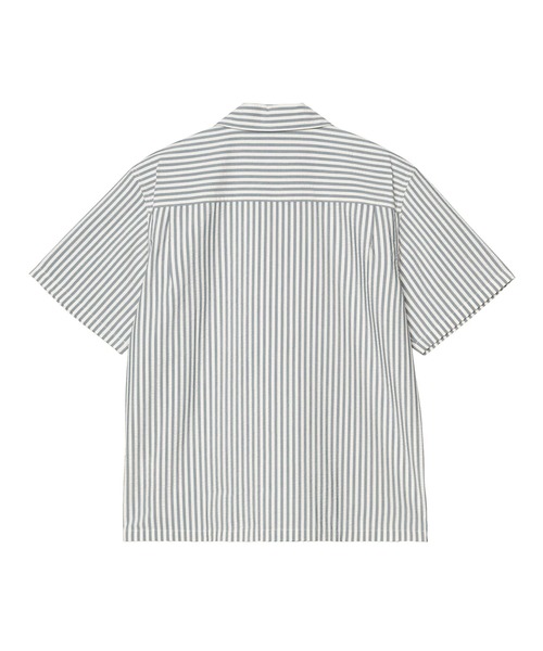 Carhartt（カーハート）の「Carhartt WIP/カーハートダブリューアイピー 半袖 シャツ ストライプ柄 ショートスリーブリーベルシャツ S/S Leavel Shirt I036203（シャツ/ブラウス・メンズ・ブルー/ブラック・S/M/L）」の5枚目の写真