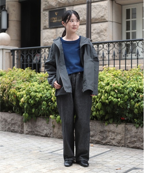 OMNIGOD womens / オムニゴッド] 10ozブラックデニム 5Pイージールーズ