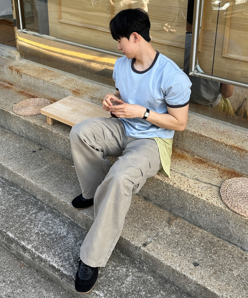 JUAN HOMME(ジュアンオム)の「クロップフィットリンガーハーフスリーブ(スカイブルー)(Tシャツ/カットソー・メンズ・その他・SMALL/MEDIUM/LARGE)」の8枚目の写真