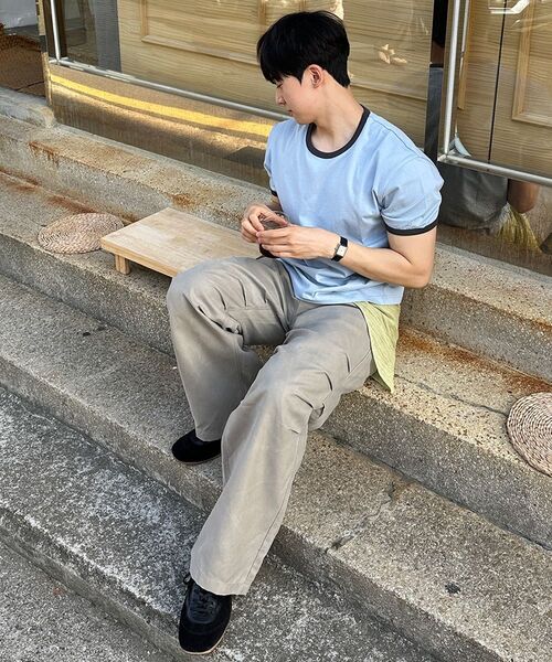 JUAN HOMME(ジュアンオム)の「クロップフィットリンガーハーフスリーブ(スカイブルー)(Tシャツ/カットソー・メンズ・その他・SMALL/MEDIUM/LARGE)」の4枚目の写真
