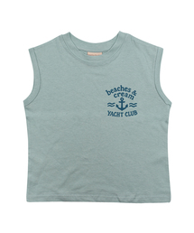 ヨットクラブ 袖なしTシャツ-グレイッシュミント