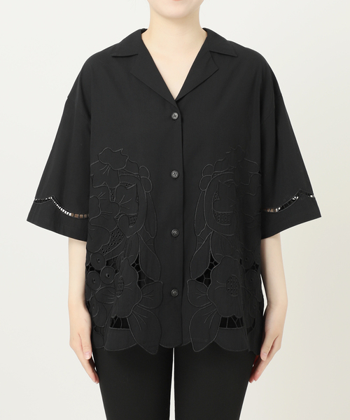 JOURNAL STANDARD（ジャーナルスタンダード）の「フラワーエンブロイダリースカラップ シャツ（シャツ/ブラウス・レディース・アイボリー/ブラック・FREE）」の13枚目の写真