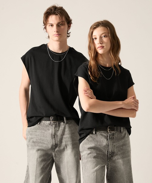 CLEL(クレイル)の「【CLEL】Giza Cotton Sleeveless T-Shirt / ギザコットン ノースリーブTシャツ(タンクトップ・メンズ・グレー/ブラック/チャコールグレー・L/XS/M/S)」の12枚目の写真