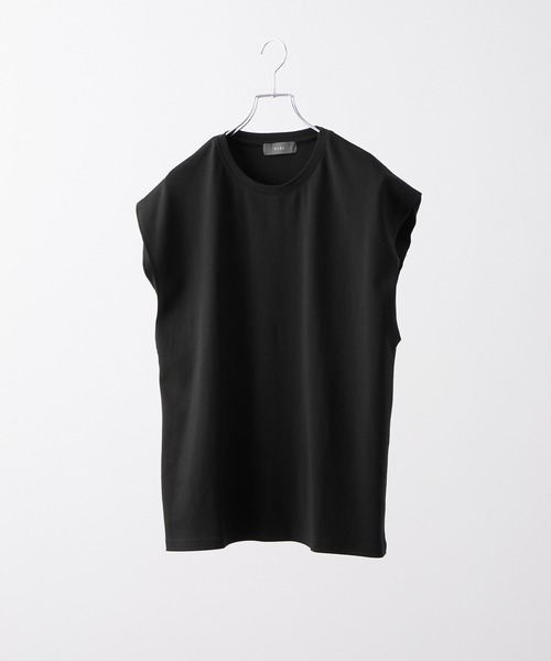 CLEL(クレイル)の「【CLEL】Giza Cotton Sleeveless T-Shirt / ギザコットン ノースリーブTシャツ(タンクトップ・メンズ・グレー/ブラック/チャコールグレー・L/XS/M/S)」の4枚目の写真