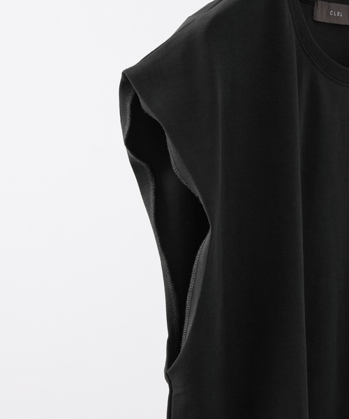 CLEL(クレイル)の「【CLEL】Giza Cotton Sleeveless T-Shirt / ギザコットン ノースリーブTシャツ(タンクトップ・メンズ・グレー/ブラック/チャコールグレー・L/XS/M/S)」の9枚目の写真