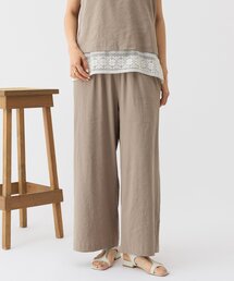 BEARDSLEY | リネンストレッチウエストリブワイドパンツ(その他パンツ)