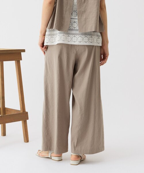 BEARDSLEY（ビアズリー）の「リネンストレッチウエストリブワイドパンツ（その他パンツ・レディース・ブルー/グレー・0/2/1）」の5枚目の写真