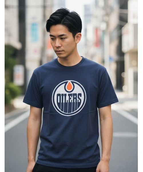 AMERICAN NEEDLE(アメリカンニードル)の「EDM OILERS AN BT2(Tシャツ/カットソー・メンズ・ネイビー・MEDIUM/X-LARGE/LARGE)」の4枚目の写真