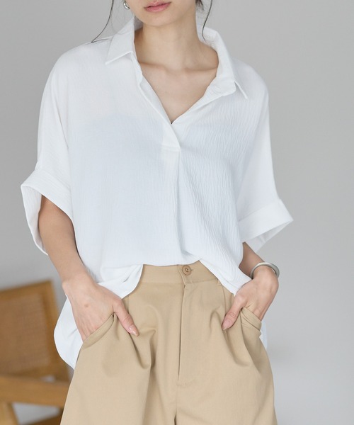yuue' ( wear )(ユーイ)の「セミシアーバルーンスキッパーブラウス(カーディガン/ボレロ・レディース・ダークブラウン/ホワイト/ブラック・FREE)」の11枚目の写真