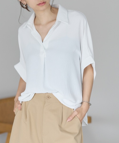 yuue' ( wear )(ユーイ)の「セミシアーバルーンスキッパーブラウス(カーディガン/ボレロ・レディース・ダークブラウン/ホワイト/ブラック・FREE)」の12枚目の写真
