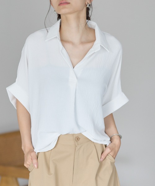 yuue' ( wear )(ユーイ)の「セミシアーバルーンスキッパーブラウス(カーディガン/ボレロ・レディース・ダークブラウン/ホワイト/ブラック・FREE)」の6枚目の写真