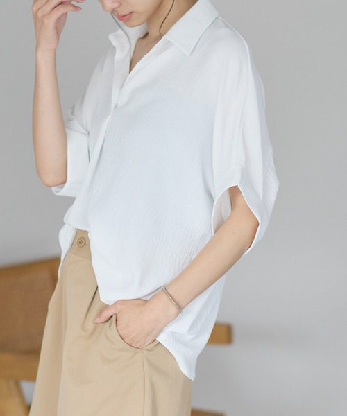 yuue' ( wear )(ユーイ)の「セミシアーバルーンスキッパーブラウス(カーディガン/ボレロ・レディース・ダークブラウン/ホワイト/ブラック・FREE)」の18枚目の写真