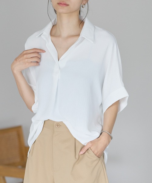 yuue' ( wear )(ユーイ)の「セミシアーバルーンスキッパーブラウス(カーディガン/ボレロ・レディース・ダークブラウン/ホワイト/ブラック・FREE)」の4枚目の写真